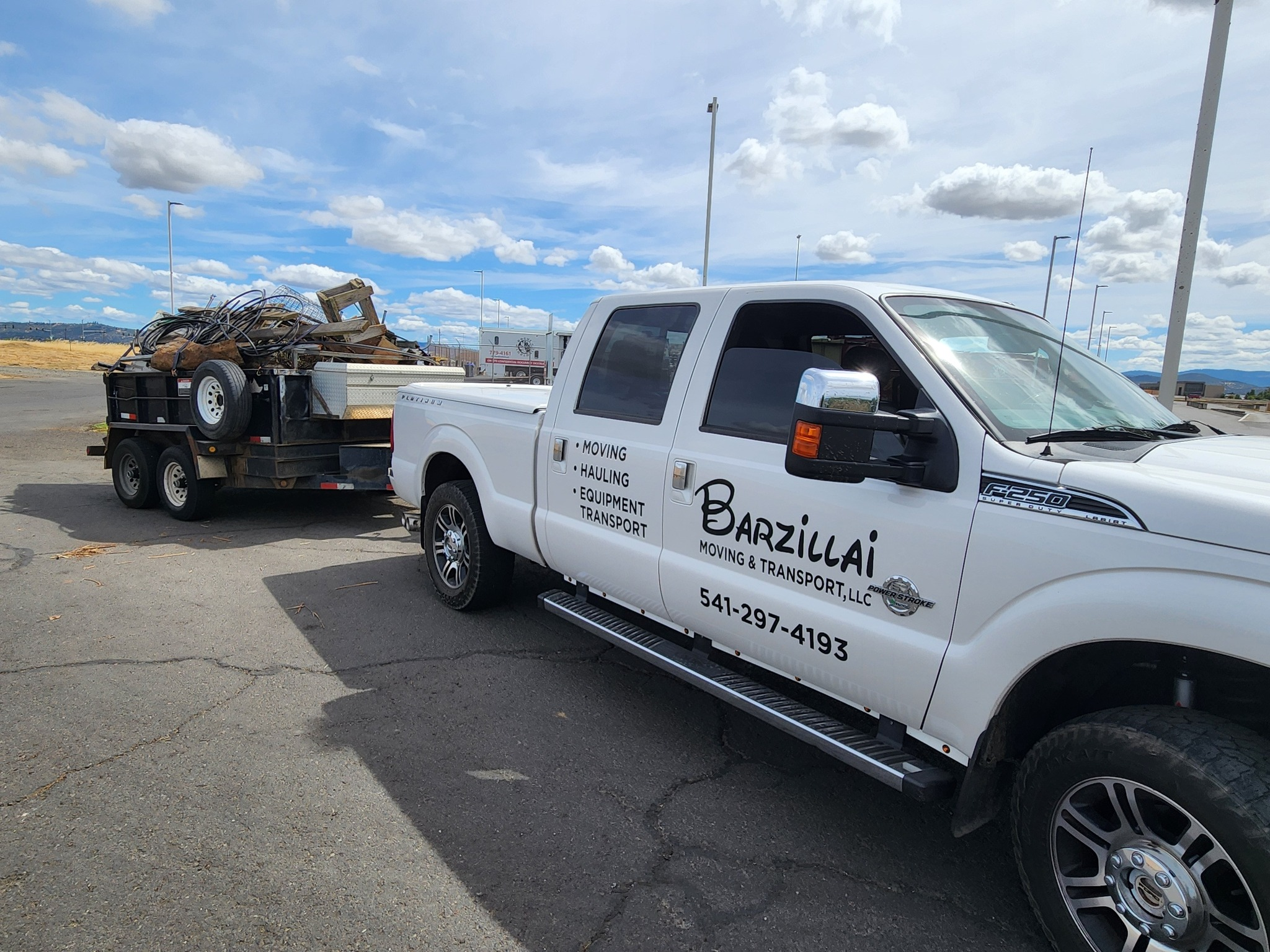 Recent Barzillai hauling project – truck and trailer moving bulk scrap materials in Southern Oregon.
